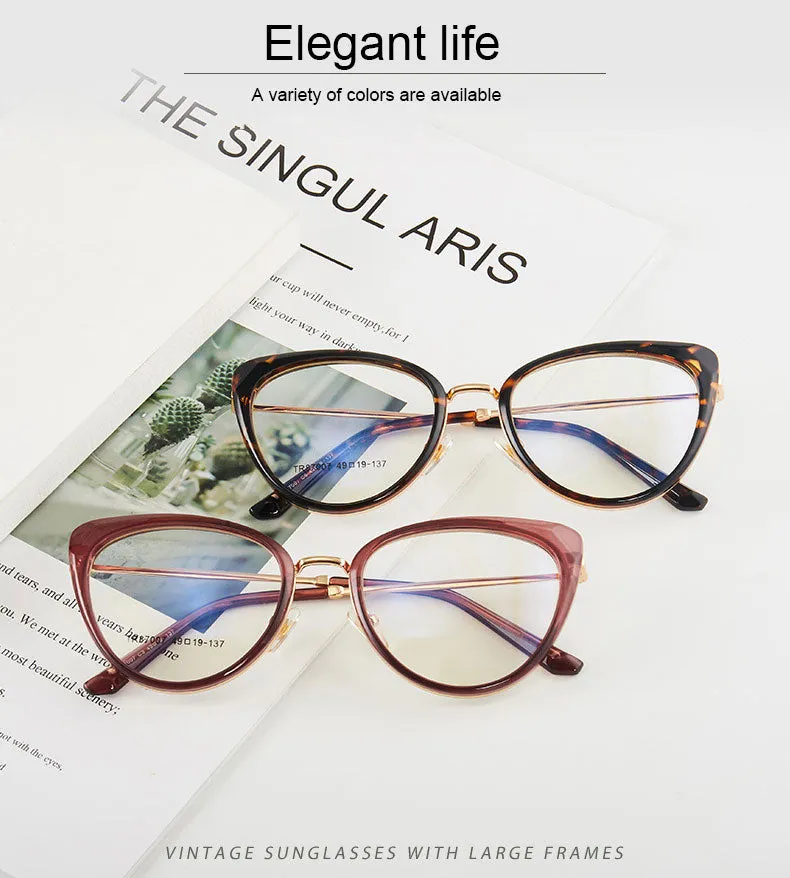 Hotony Women's Full Rim TR 90 Resin Cat Eye Frame Eyeglasses 7007