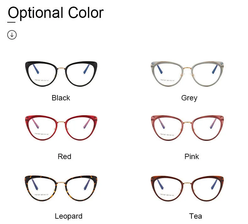 Hotony Women's Full Rim TR 90 Resin Cat Eye Frame Eyeglasses 7007