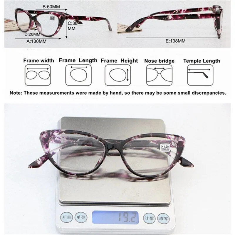 Iboode Women's Full Rim Cat Eye PC Plastic Reading Glasses F414