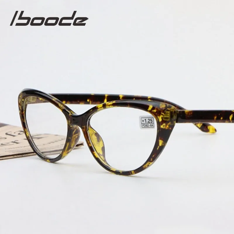 Iboode Women's Full Rim Cat Eye PC Plastic Reading Glasses F414