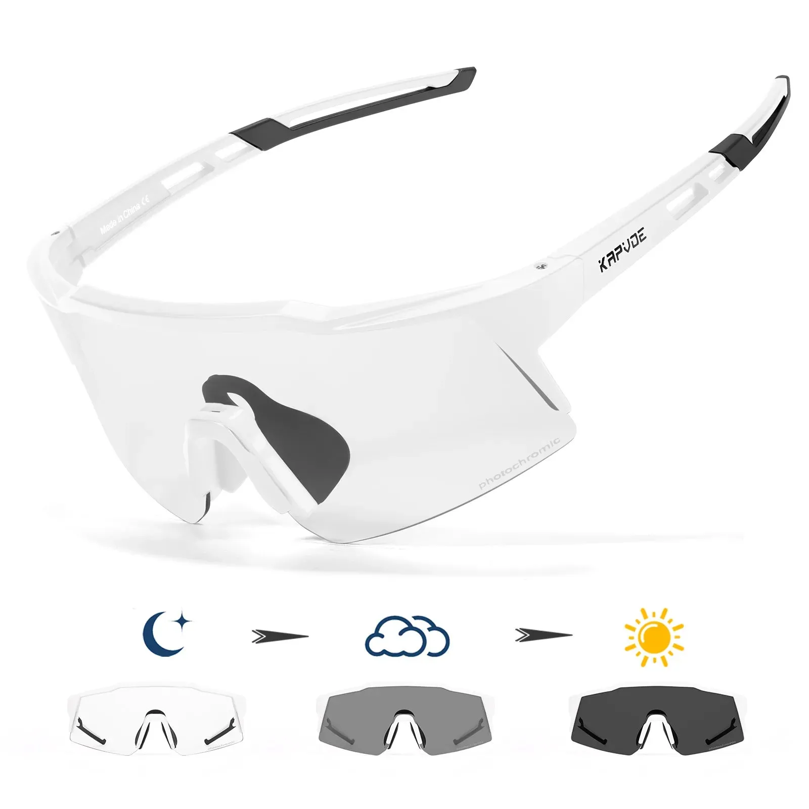 Kapvoe Photochromic Child Sunglasses UV400 Sport Children Cycling Glasses Kids Boys Girls Fashion Bike Glasses Bicycle Eyewear