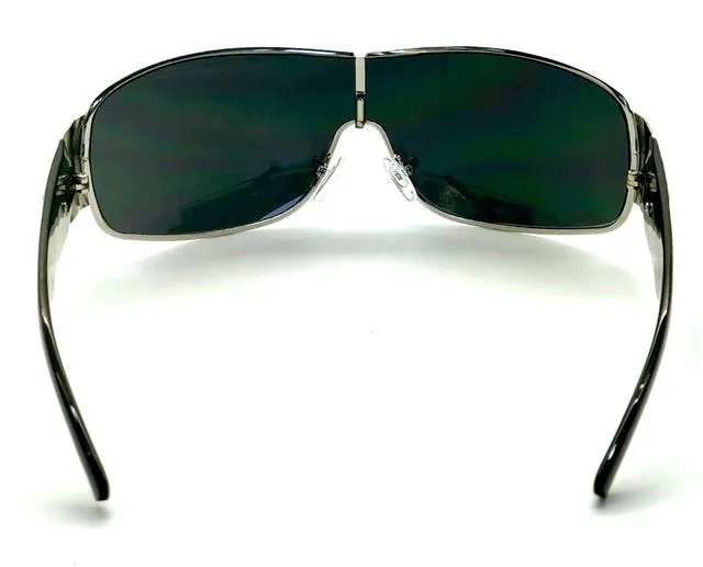 Khan Mens Oversized Wrap Around Shield Sunglasses