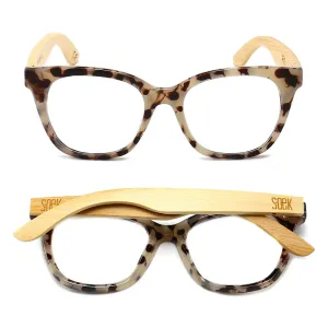 LILA GRACE IVORY TORTOISE -  Wooden Blue Light Blocking Magnifying Reader