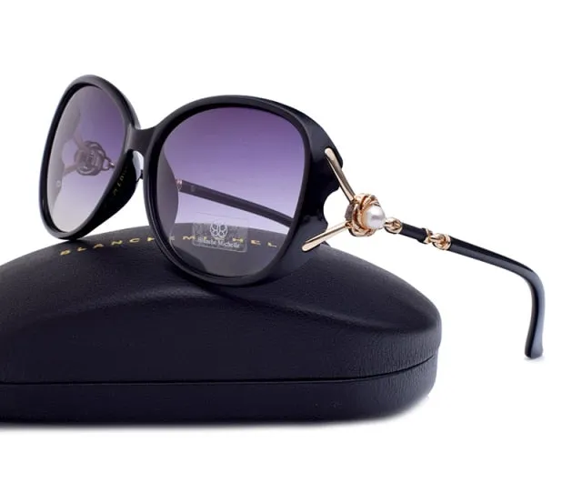 Luxury Quality Polarized Designer Pearl Sunglasses With Box