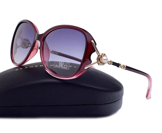 Luxury Quality Polarized Designer Pearl Sunglasses With Box