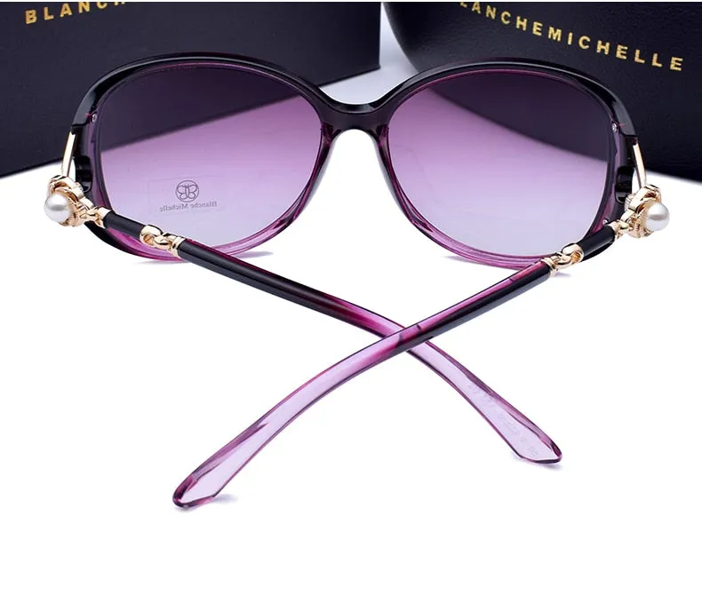 Luxury Quality Polarized Designer Pearl Sunglasses With Box