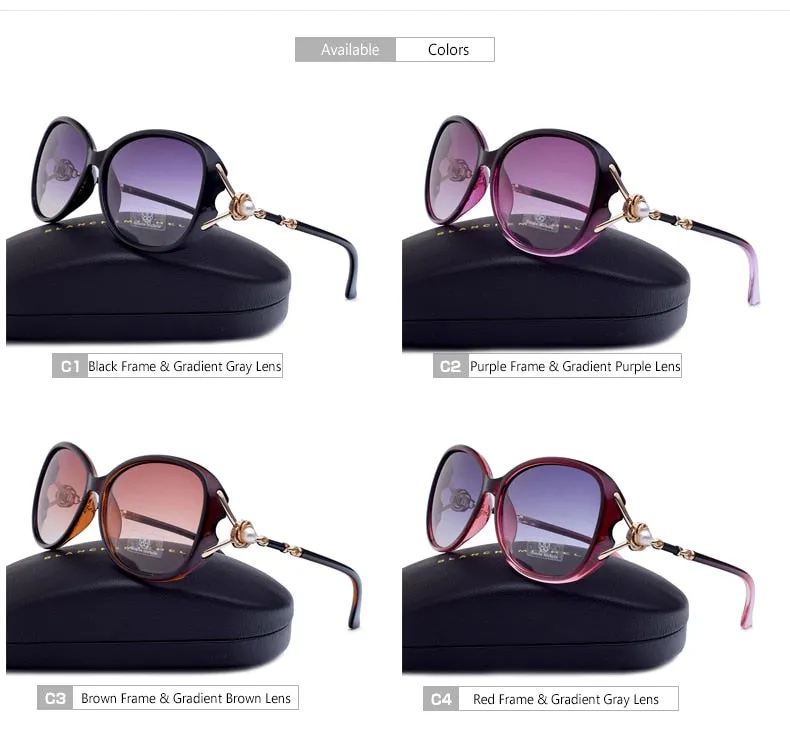 Luxury Quality Polarized Designer Pearl Sunglasses With Box