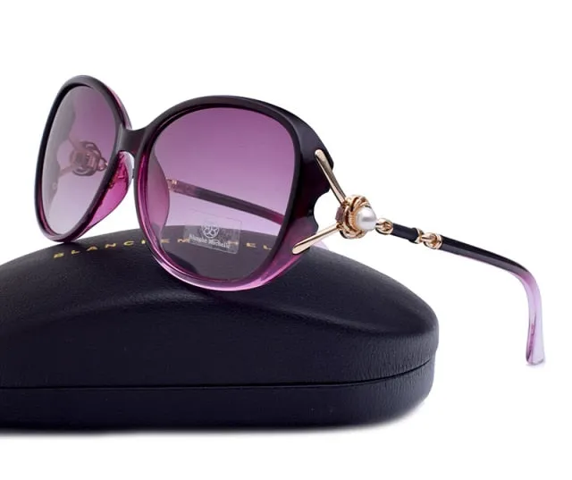 Luxury Quality Polarized Designer Pearl Sunglasses With Box