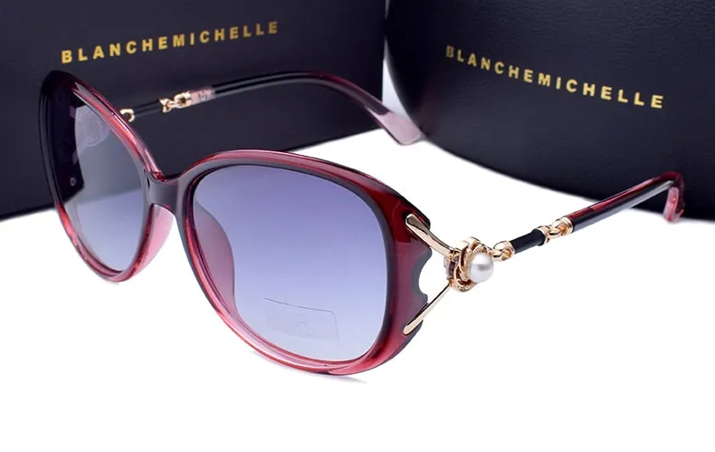 Luxury Quality Polarized Designer Pearl Sunglasses With Box