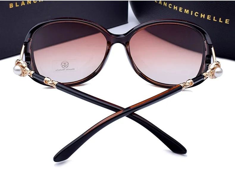 Luxury Quality Polarized Designer Pearl Sunglasses With Box