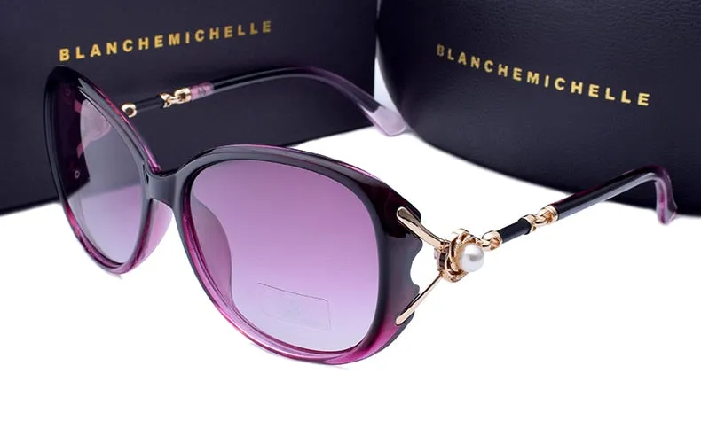 Luxury Quality Polarized Designer Pearl Sunglasses With Box