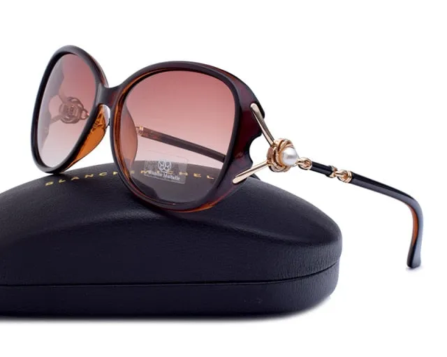 Luxury Quality Polarized Designer Pearl Sunglasses With Box