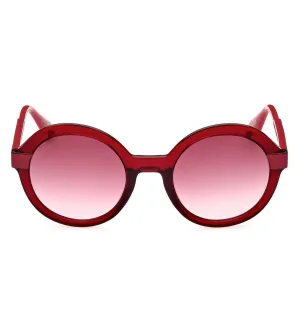 Max Mara Women's Red Gradient-Mirrored Round Sunglasses