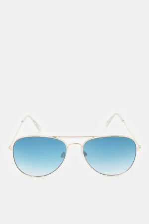 Men Blue Aviator Sunglasses