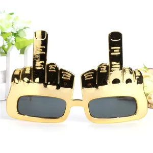 Middle Finger Gold Frame Sunglasses
