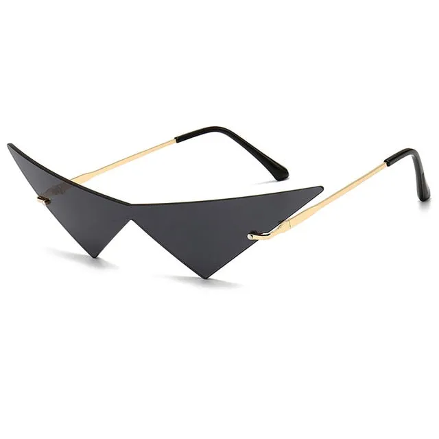 Oec Cpo Oversized Cat Eye Rimless Sunglasses