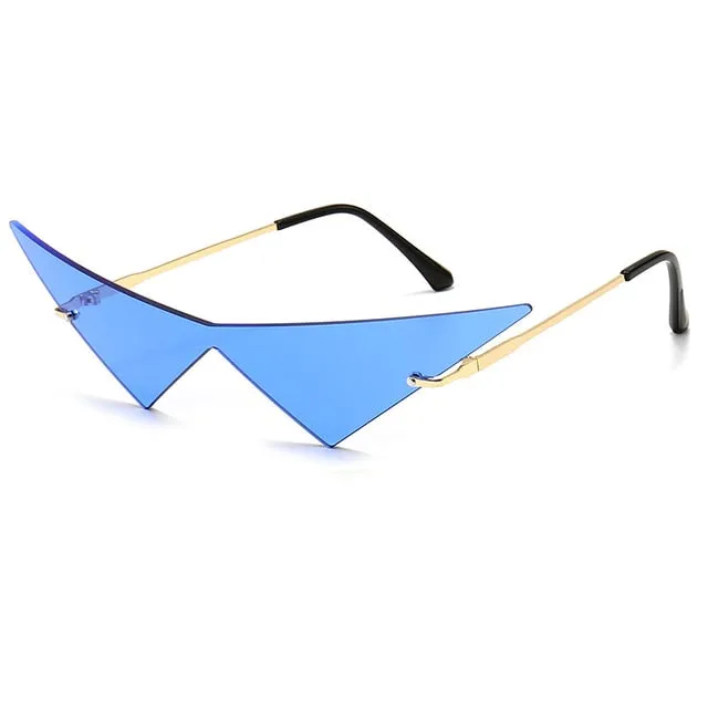 Oec Cpo Oversized Cat Eye Rimless Sunglasses