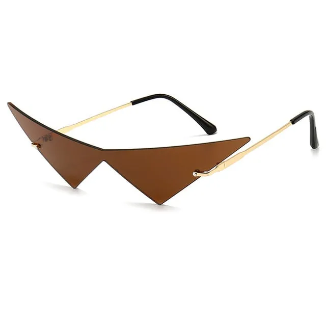 Oec Cpo Oversized Cat Eye Rimless Sunglasses