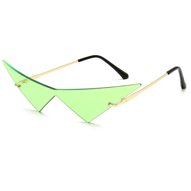 Oec Cpo Oversized Cat Eye Rimless Sunglasses