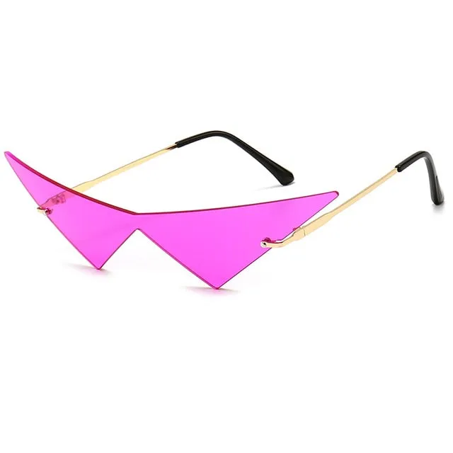 Oec Cpo Oversized Cat Eye Rimless Sunglasses