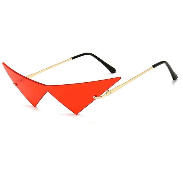 Oec Cpo Oversized Cat Eye Rimless Sunglasses