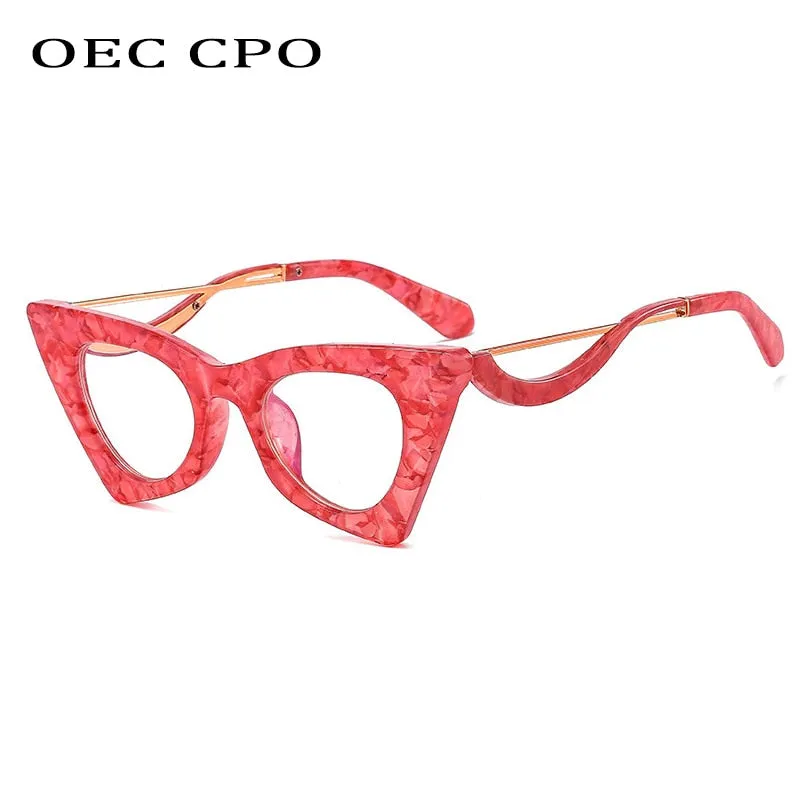 Oec Cpo Retro Cat Eye Optical Glasses Frames--Fashion Clear Lens Glasses