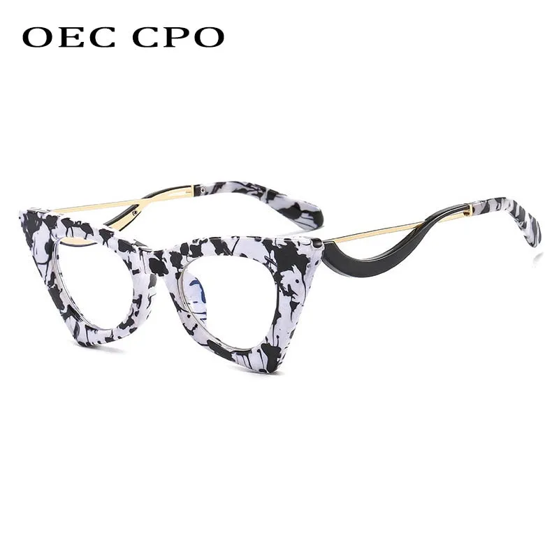 Oec Cpo Retro Cat Eye Optical Glasses Frames--Fashion Clear Lens Glasses