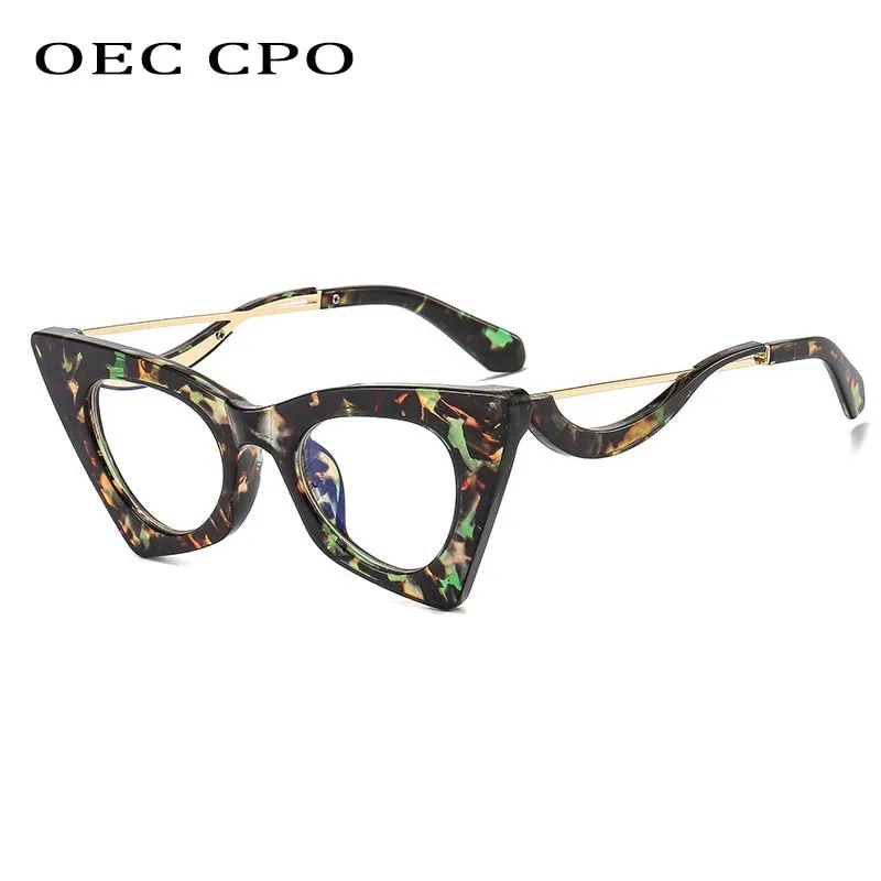 Oec Cpo Retro Cat Eye Optical Glasses Frames--Fashion Clear Lens Glasses