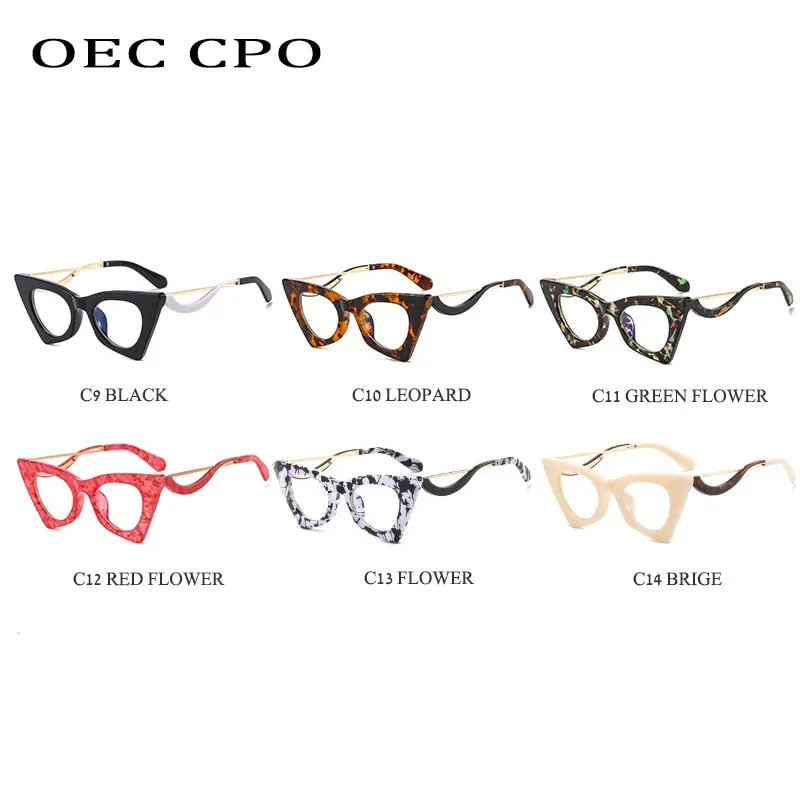 Oec Cpo Retro Cat Eye Optical Glasses Frames--Fashion Clear Lens Glasses