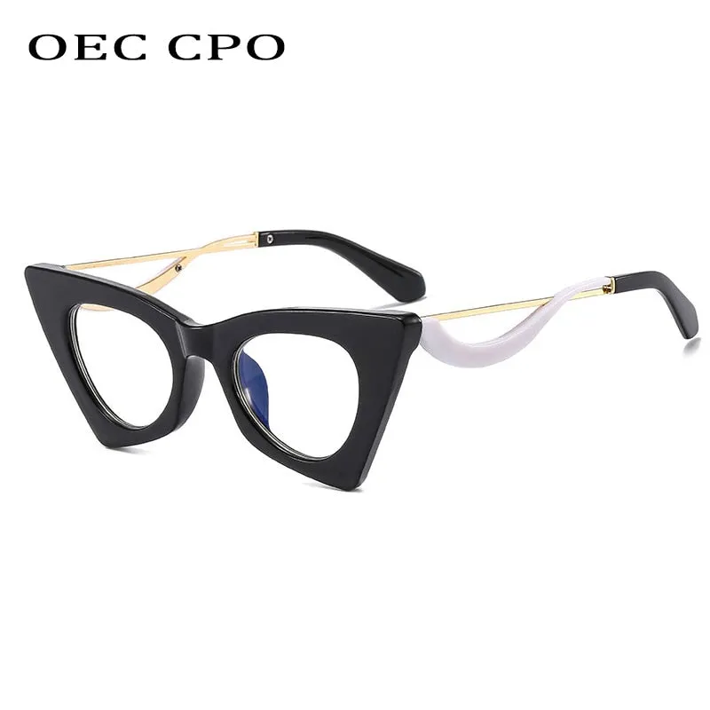 Oec Cpo Retro Cat Eye Optical Glasses Frames--Fashion Clear Lens Glasses