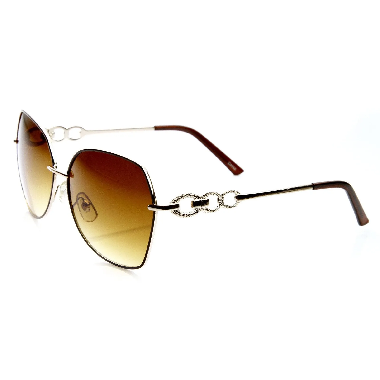 Oversize Metal Fashion Designer Inspired Square Womens Sunglasses 8919