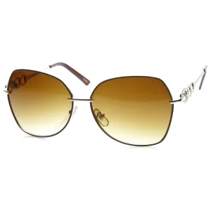 Oversize Metal Fashion Designer Inspired Square Womens Sunglasses 8919