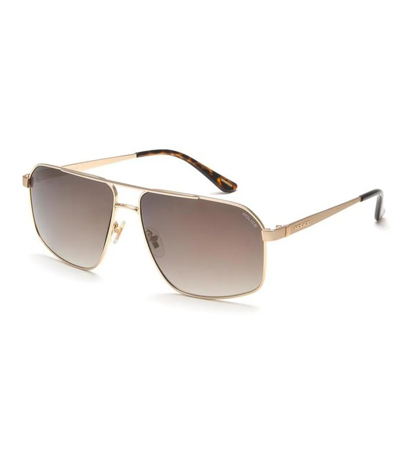 Police Men's Brown Square Sunglasses