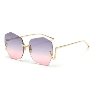 Polygonal Flat Lens Sunglasses