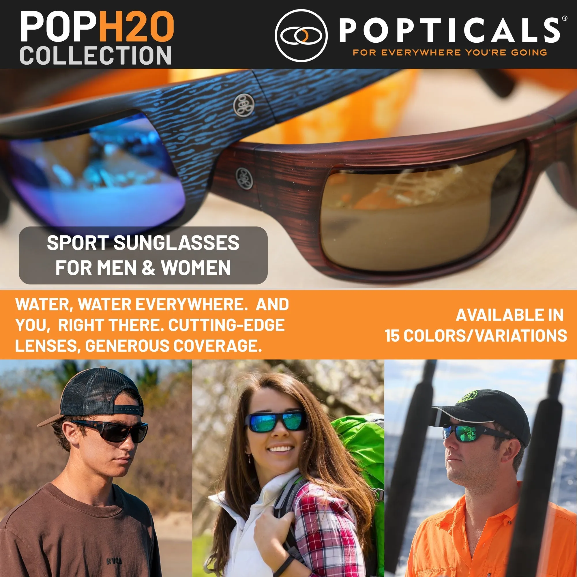 POPH2O | Polarized, Gloss Black, Blue Mirror