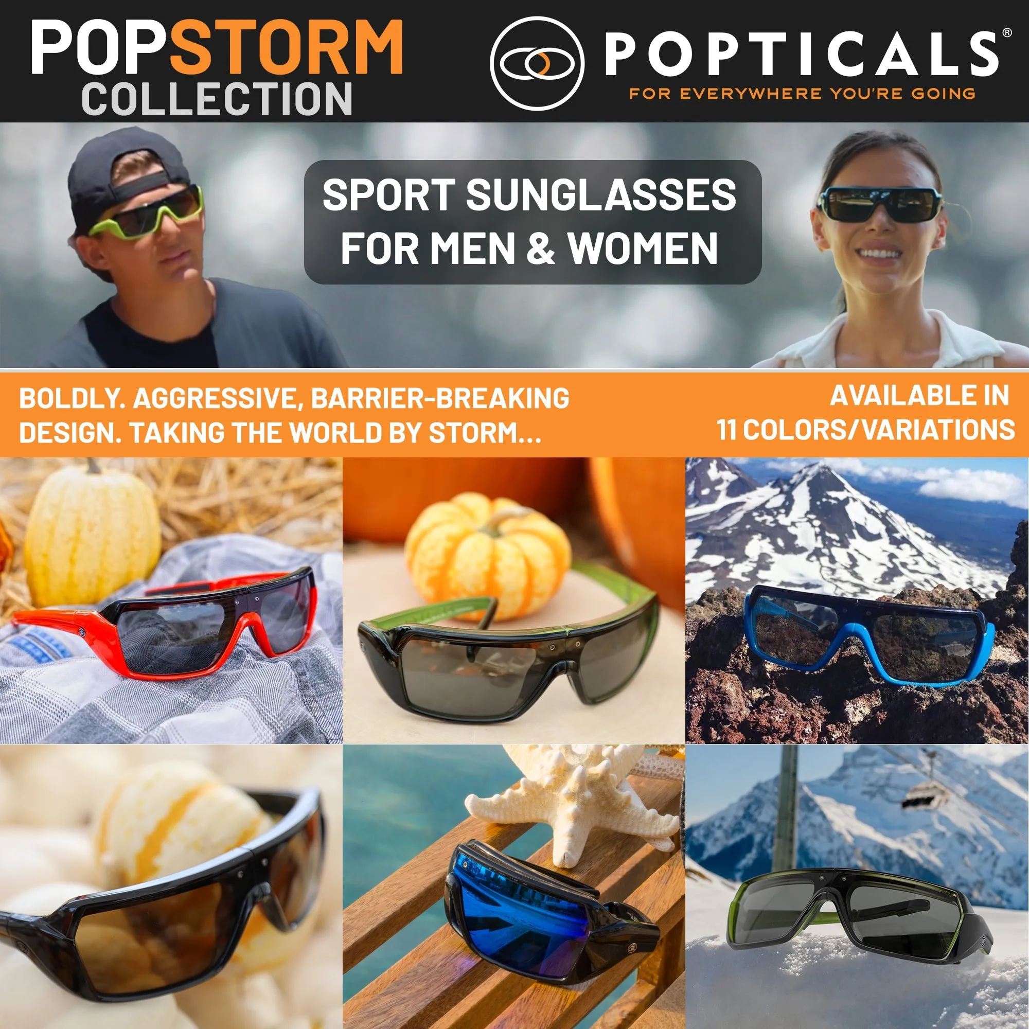 POPSTORM | Non-Polarized, Gloss Black, Blue Mirror