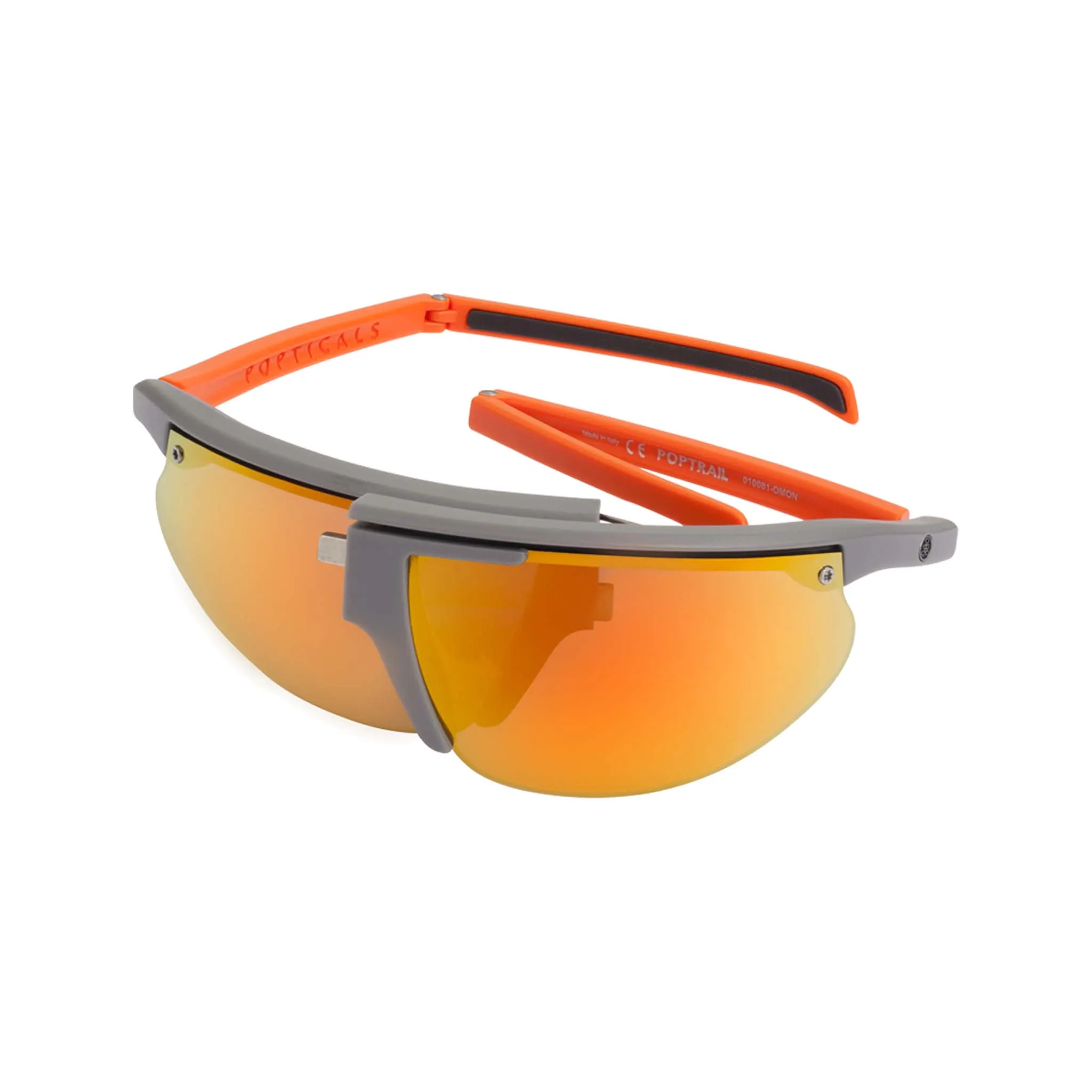 POPTRAIL | Polarized, Matte Gray/Orange, Orange Mirror, Small