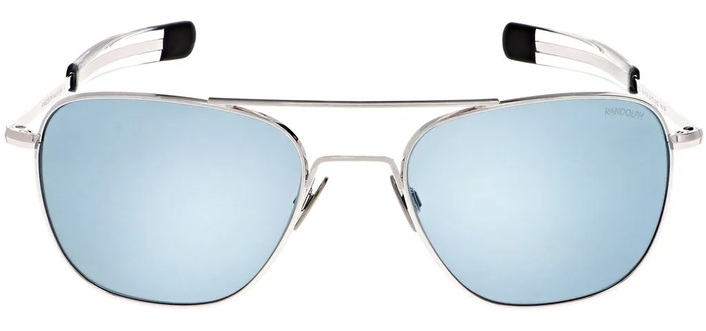 Randolph Aviator White Gold Sunglasses<span>- Blue Hydro & Polarized AGX</span>