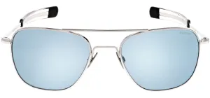 Randolph Aviator White Gold Sunglasses<span>- Blue Hydro & Polarized AGX</span>