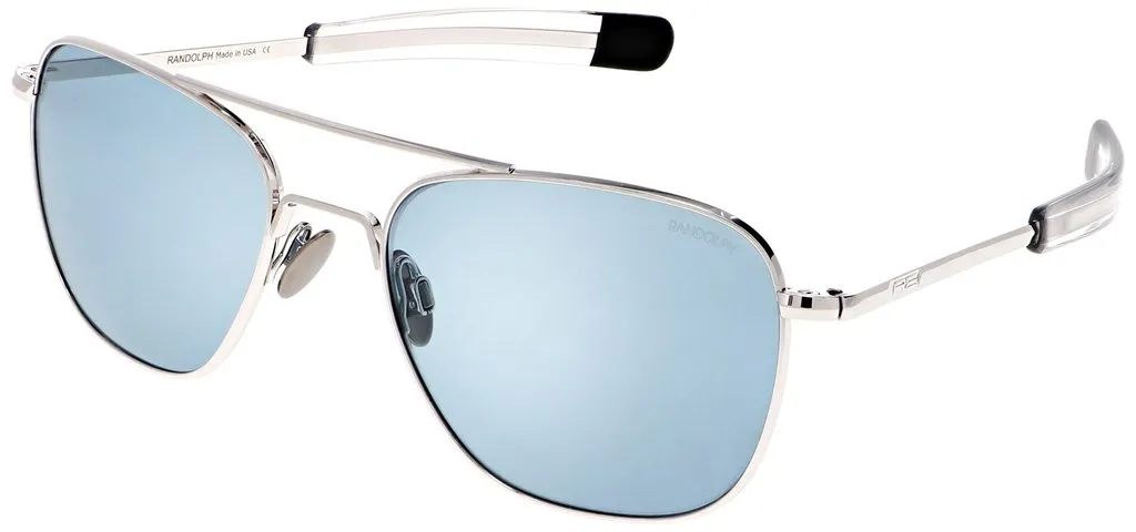 Randolph Aviator White Gold Sunglasses<span>- Blue Hydro & Polarized AGX</span>
