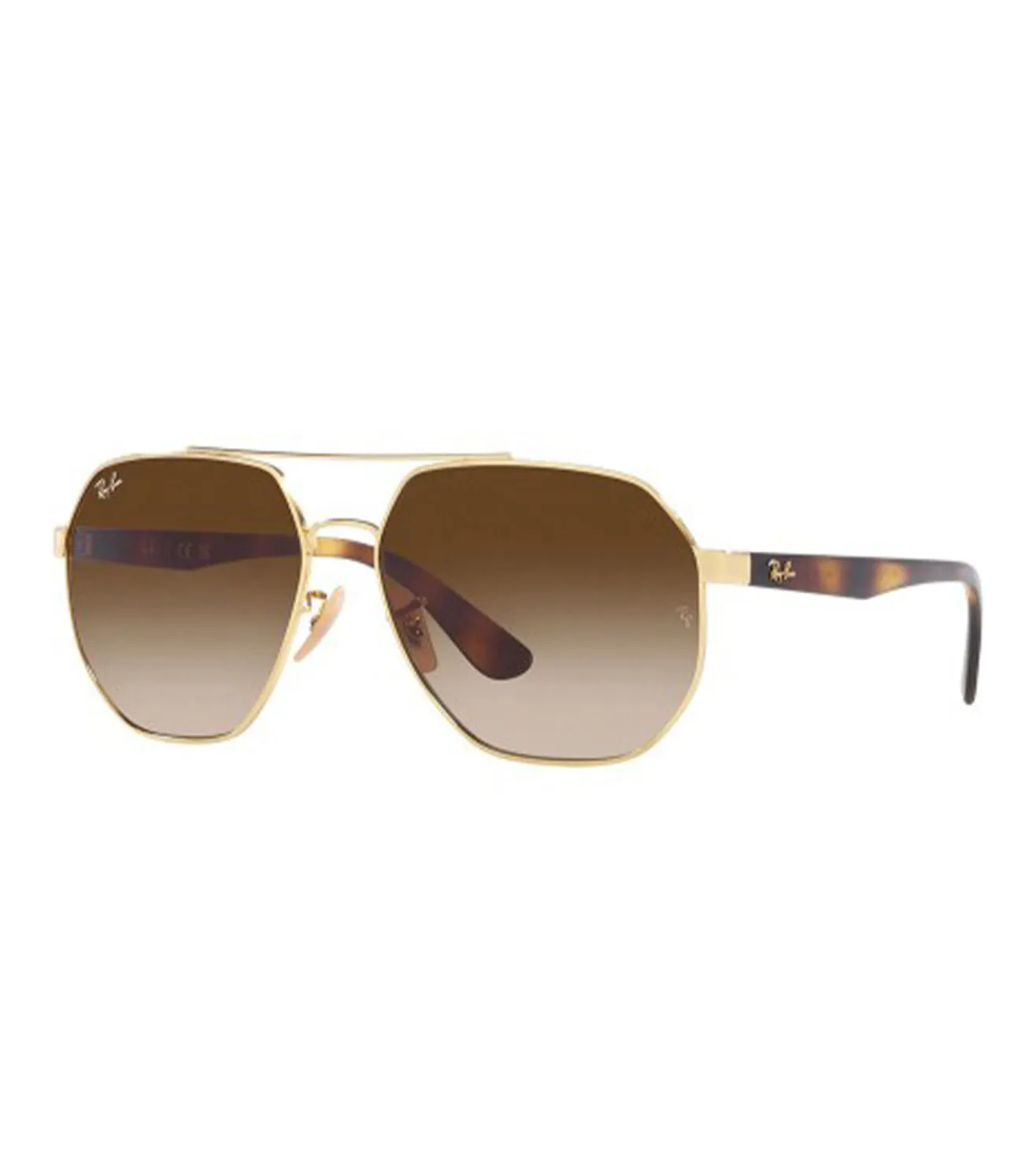 Ray Ban Unisex Brown Gradient Geometric Sunglasses