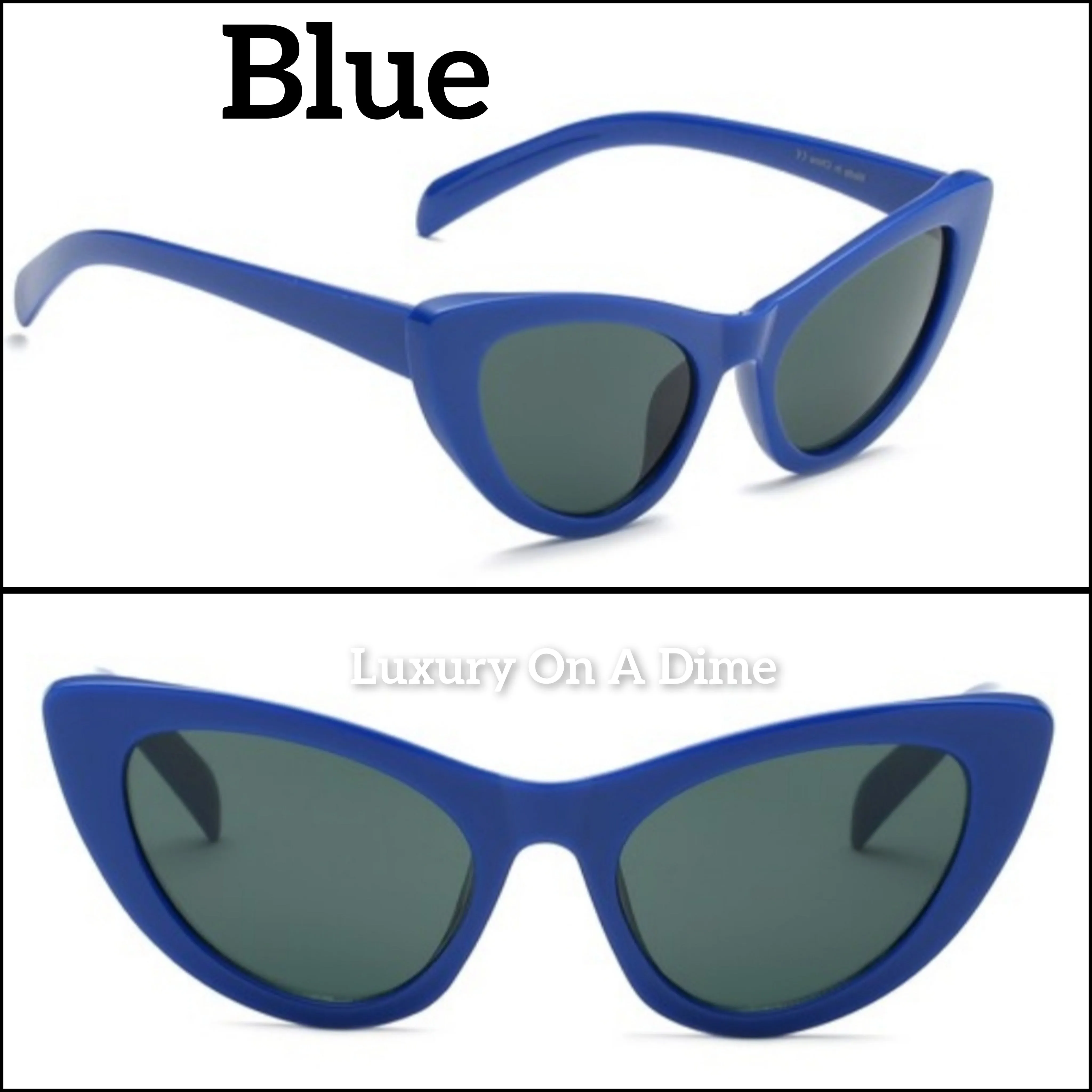 Retro 50s High Point Cat Eye Women's Sunglasses UVA UVB Eye Protection Case Included