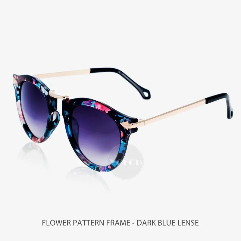Round shape metal arrow vintage sunglasses high quality New Brand Designer Women Sunglasses