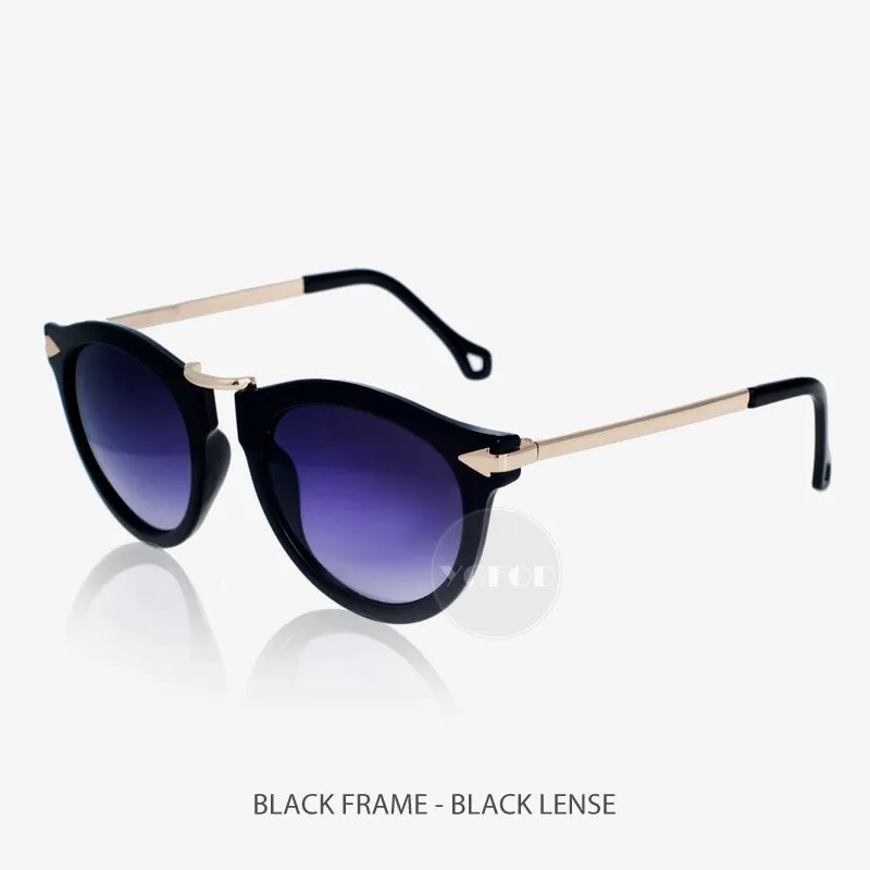 Round shape metal arrow vintage sunglasses high quality New Brand Designer Women Sunglasses