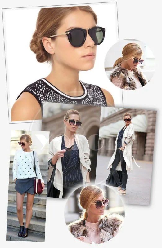 Round shape metal arrow vintage sunglasses high quality New Brand Designer Women Sunglasses