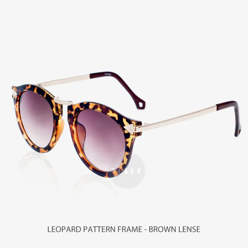 Round shape metal arrow vintage sunglasses high quality New Brand Designer Women Sunglasses