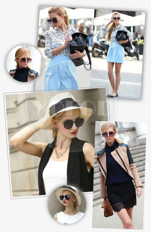Round shape metal arrow vintage sunglasses high quality New Brand Designer Women Sunglasses