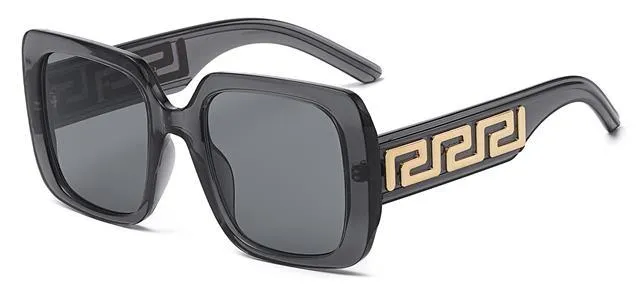 Small Thick Frames Greek Pattern Retro Butterfly Sunglasses
