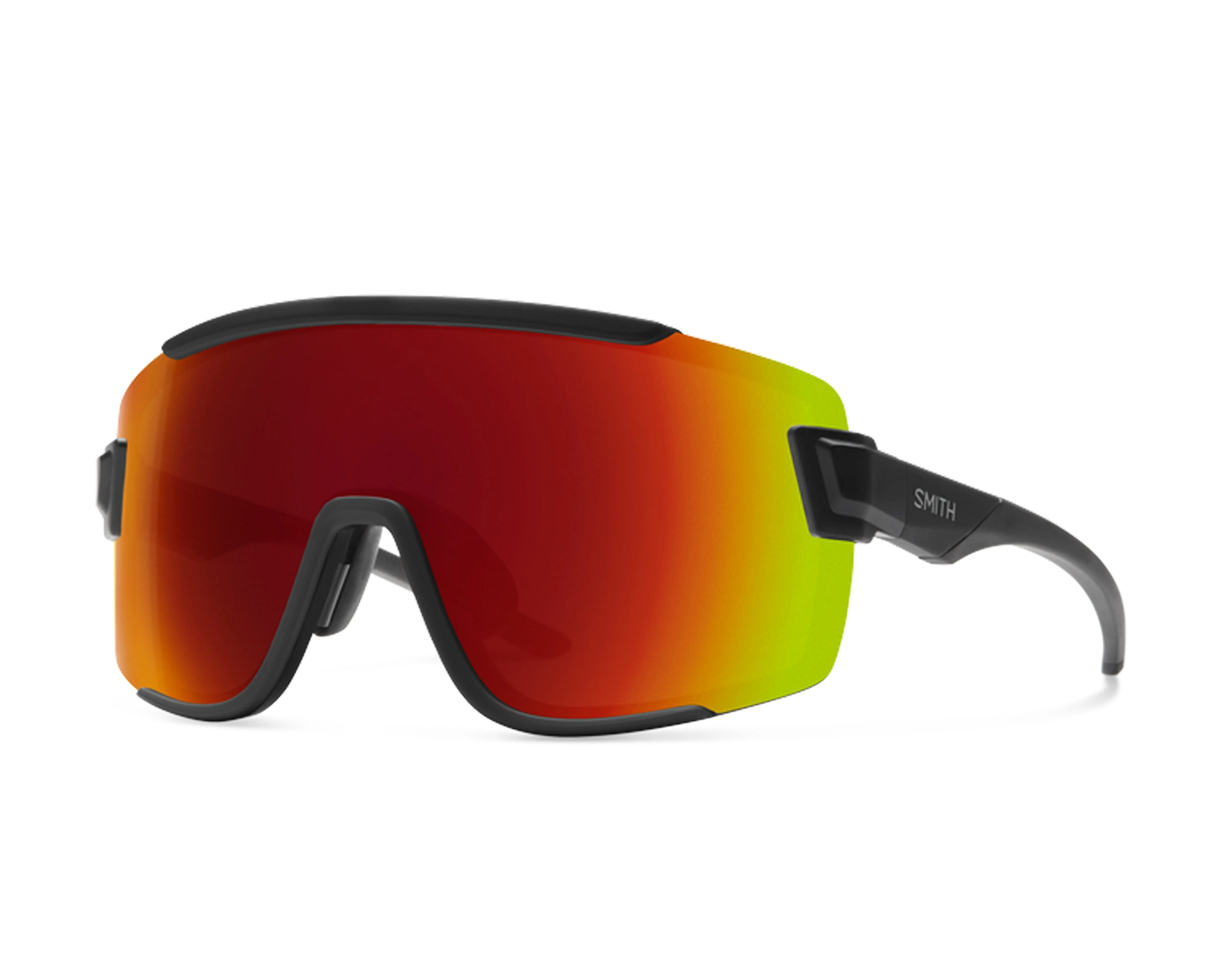 Smith Wildcat Matte Black   ChromaPop Red Mirror Lens