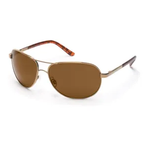 Suncloud Aviator Metal Alloy Sunglasses Size 63mm in Gold/Brown